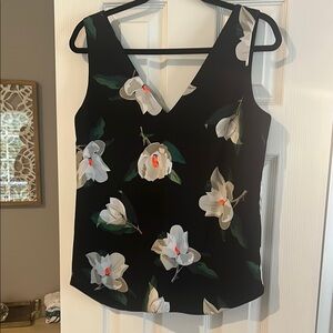 NWT Banana Republic Floral Black Sleeveless Top